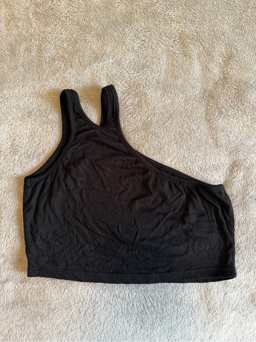 Cider Black Ribbed Racerback Crop Top - Picture 2 of 3